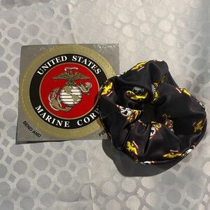 USMC Black Scrunchie & Decal